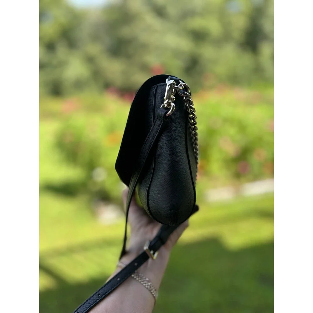 Kate Spade Laurel Way Greer Black Bag Designer Saffiano Leather Crossbody Clutch
